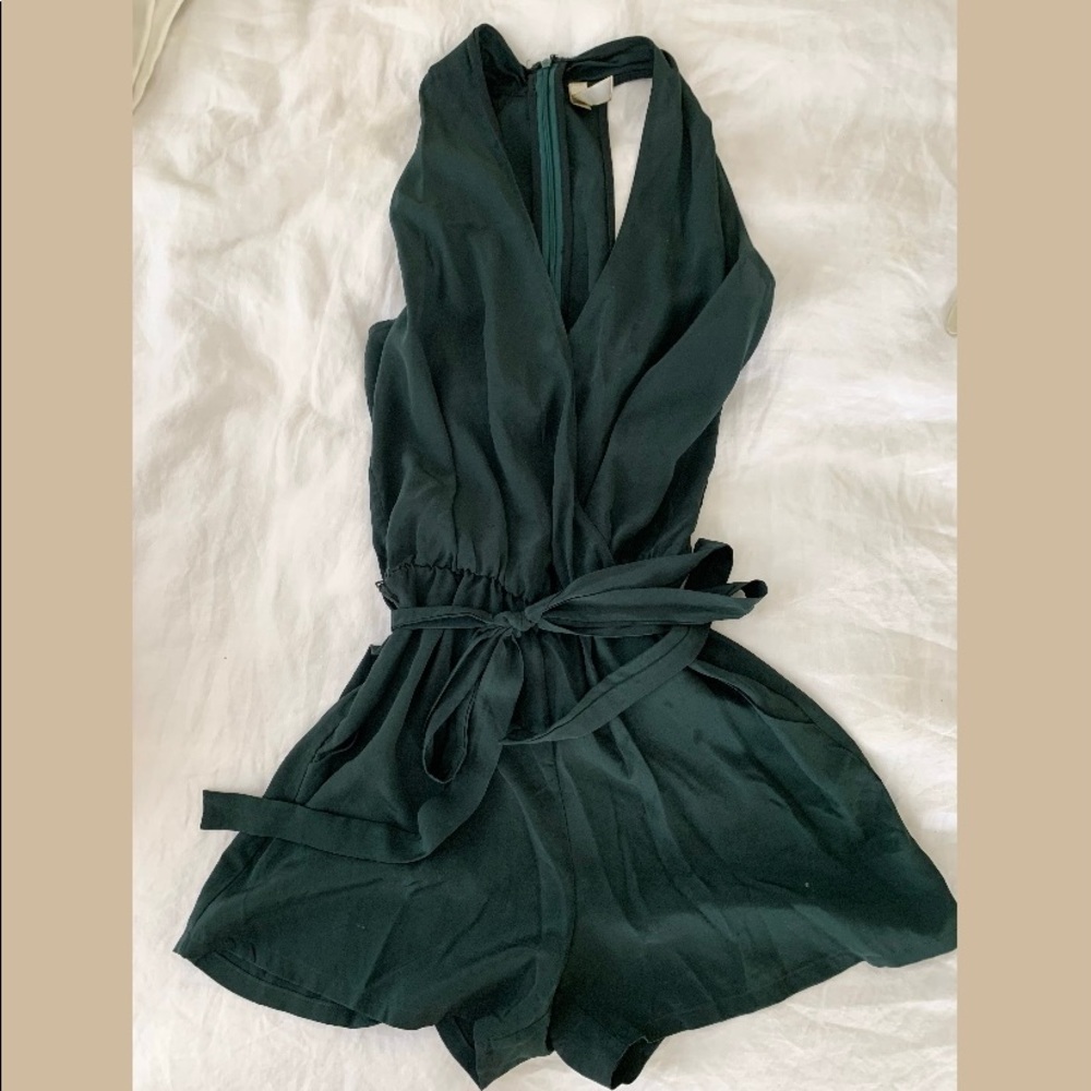 Deep green Rory Beca silk romper